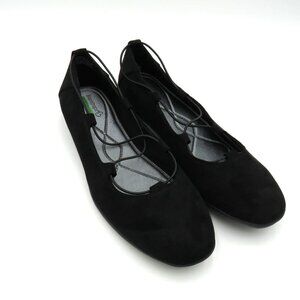 Baretraps Shoes Womens Size 10 Jackeline Flats Elastic Lace Detail Black Suede